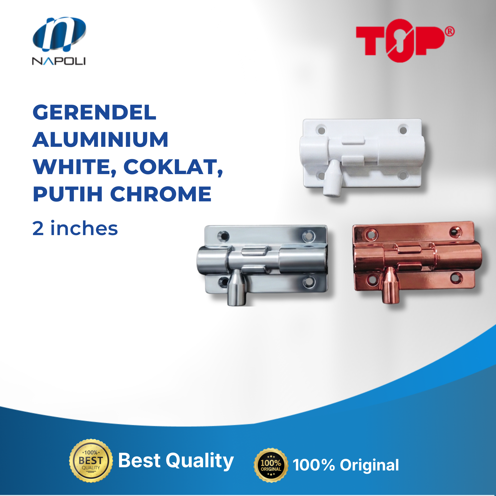 GERENDEL ALUMINIUM WHITE, COKLAT, PUTIH CHROME